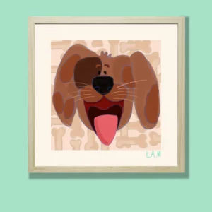 Picture frame dog 30X30